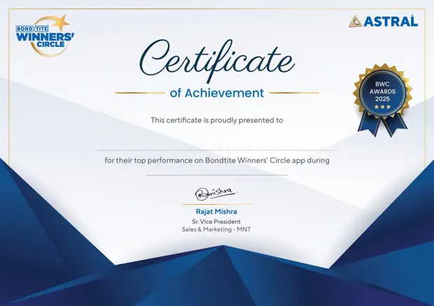 Winners’ Circle certificate